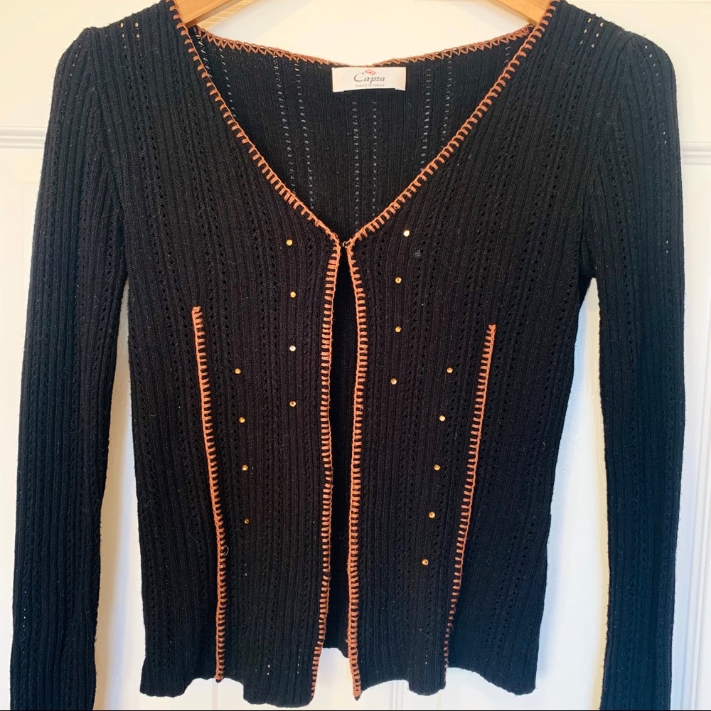 Black & Orange Knitted Cardigan